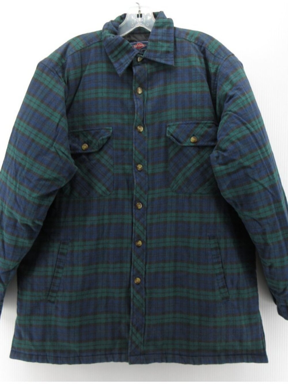 VINTAGE Big Yank Jacket Large Flannel Shirt Blackwatch Plaid Shacket